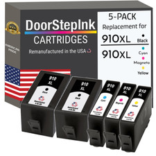 DoorStepInk Compatible Ink Cartridges for HP 910XL  2Black and C,M,Y 5Pack-USA picture