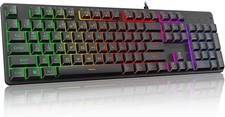 Redragon K521 Upgrade Rainbow LED Gaming Keyboard, 104 Keys Wired K521, Black  picture