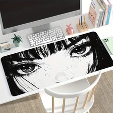 1 Large-sized E-sports Gaming Mouse Pad, Featuring a Black and White Hand-draw picture