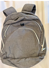 iPack XL Grey Woven Multi-pocket Laptop Backpack 16x12x4.5 picture