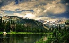 Landscape nature canada mountains water Custom Gaming Mat Desk picture