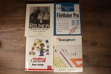 Vintage Macintosh Software Manual Lot Reunion 5 FileMaker Pro 3 Conflict Catcher picture