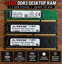 24GB DDR3 Desktop RAM – 3x 8GB Kingston & A-Tech DIMMs. 2x1300 mhz & 1x1600 mhz picture