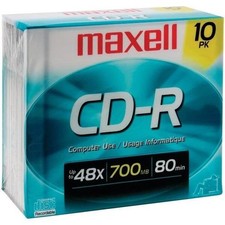 Maxell CD-R 700MB 80-Minute 48x Blank Discs 10 Pack Spindle picture