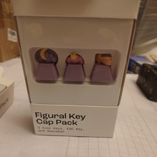 New NORTH Figural Key Cap Pack 3 Icon Keys ESC Key Spacebar Keyboard Purple. A12 picture