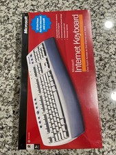 Microsoft Internet Keyboard White 10 Hot Keys Palm Rest New In Box Sealed picture