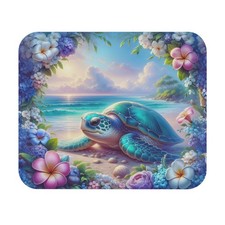 Serene Sea Turtle Mouse Pad, Beach Decor, Office Gift, Eco-Friendly Desk Mat picture