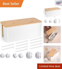 Wooden Style Cable Organizer Box - Elegant Design for Efficient Cord Management picture