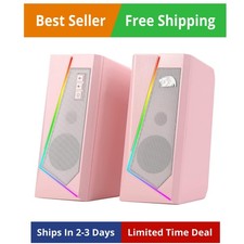 GS520 RGB Desktop Speakers, 2.0 Channel PC Computer Stereo Speaker with 6 Col... picture