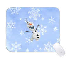 Cute Snowman Olaf Snowflakes Desk Mat Fun Winter Gaming Mouse Pad picture