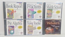 Pro One Middle School 6 CD-ROM  Set: Book Report, Fractions, Pre Algebra, Typing picture