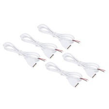 3.28Ft USB Female to 2 Pin Bare Wire Pigtail Cable, 5pcs 22AWG Power Cords White picture