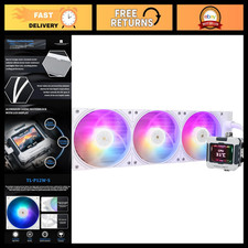 360mm AIO CPU Liquid Cooler with ARGB, IPS LCD Screen, AM4/AM5/LGA1700, White picture