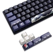 XVX PBT Keycaps 60 Percent, Great Wave of Kanagawa Japanese Keycaps, DYE-Sub Cus picture