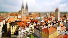 Landscape tilt shift city cityscape architecture art Custom Gaming Mat Desk picture