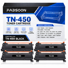 TN450 4PK BK High Yield Mono Laser Toner Fits HL-2220 HL-2230 HL-2240 HL-2275DW picture