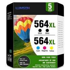 564XL Ink Cartridge Replacement (5-Pack) for HP 5512 5514 5515 5520 Printers picture