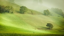 Landscape nature hills trees austria grass field mist Custom Gaming Mat Desk picture