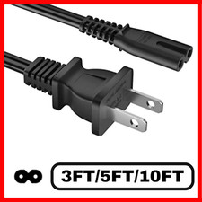 3-10 FT 2 Prong AC Power Cord for Xbox One S/X Sony PS4 / PS4 Slim / PS5 / PS3 picture
