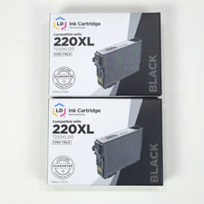 LD 2PK 220XL T220XL Black Ink for Epson XP-320 XP420 XP-424 WF2630 WF2650 WF2660 picture