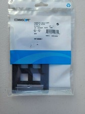 Brand New Commscope 2111012-2 Faceplate Kit Single Gang, 6 Port, Black Box of 10 picture