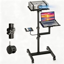 ORWOD Projector and Laptop Stand Tripod, 2 Shelves Mobile Laptop Tripod Stand... picture