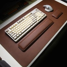 3-Piece PU Leather Desk Mat Set with Wrist Rest Large Water-Resistant Pad picture