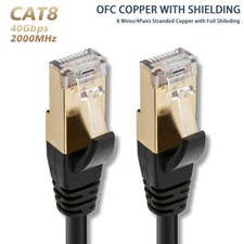 [40Gbps Certified] Cat8 Ethernet Patch Cable Double Shielded┃2000MHz (2GHz) Lot picture