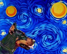 Starry Night Yorkie Puppy Dog Cute Fantasy Art Mouse Pad  7 x 9 Mousepad picture