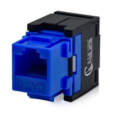 Cat6 Keystone Jack RJ45 Connectors Punch Down Ethernet Cable Connector Blue 10X picture