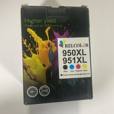 Relcolor 950 xl 951 xl 4 pack ink 1 black, 1 Cyan, 1 Magenta, and 1 Yellow picture