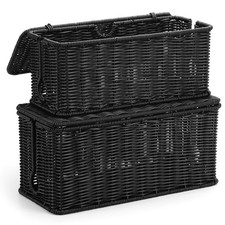 ZhiYo Rattan Cable Management Box 2 Pack Black (M&L) picture