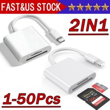 TF/SD Card Adapter Camera Reader for iPad iPhone6 7 8 Plus 13 14 15 Pro X Xs Lot picture