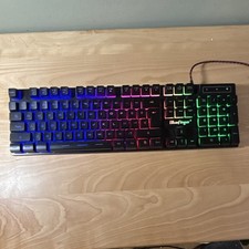 BlueFinger Wired Gaming Keyboard Backlit Illuminated Black English QWERTY picture
