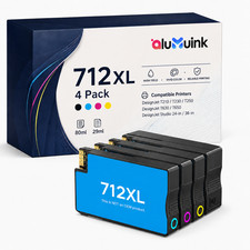 712XL  Ink Cartridge 4 Pack High Yield Compatible for T210, T230 T630 24-in picture