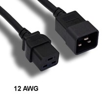 10x 3ft Black Heavy Duty Power Cord IEC60320 C19 to C20 12AWG 20A/250V PDU UPS picture