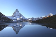 Landscape mountains water clear sky peaceful snow Custom Gaming Mat Desk picture