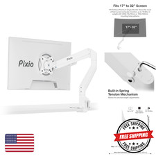 Pixio PS1S Wave White Single Monitor Arm Stand Desk Mount picture