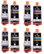 8 Pack PGI-35 BK CLI-36 C Ink Cartridges Set for Canon Pixma iP100 iP110 TR150 picture