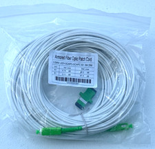 Armored Fiber Optic Patch Cord SC/APC to SC/APC SM Simplex 25M 3.0mm LSZH White picture