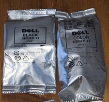 2 Genuine Sealed Bag Dell JP451 Black JP453 COLOR INKJET CARTRIDGES NO OUTER BOX picture