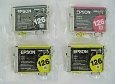 SET of 4 New Genuine SEALED BAG Epson 126 Inkjet Cartridges KMY NO CYAN  picture