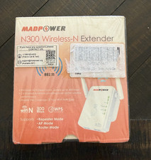 MADPOWER N300 Wireless-N WiFi Range Extender 300Mbps 2.4GHz WPS White picture