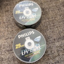 Qty 2 Packs Of 25 New Sealed Philips Rewritable DVD +R 120 mins 4.76GB Data picture