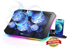 Almohadilla de enfriamiento para computadora portátil con luces RGB azules NUEVO picture