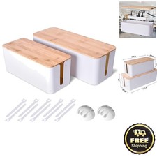 Compact 2-Pack Cable Organizer Box - Elegant and Functional Clutter Solution picture