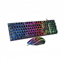 Wired Crack Mechanical Feel Keyboard And Rainbow LED Mouse Set 104 Key picture