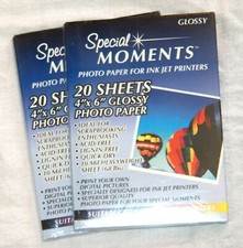 Special Moments Photo Paper for Ink Jet Printers Glossy 20 sheets 4x6