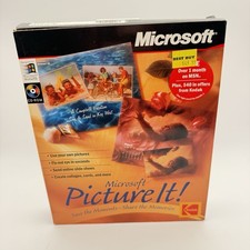 Brand New Microsoft Picture it CD-Rom Software 1.0 Windows 95 Kodak NIB picture