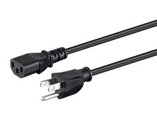 Power Cord - 8 Feet - Black | NEMA 5-15P to IEC-320-C13, 18AWG, 10A, SVT, 125V picture